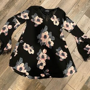 ASTR black with florals tunic/dress